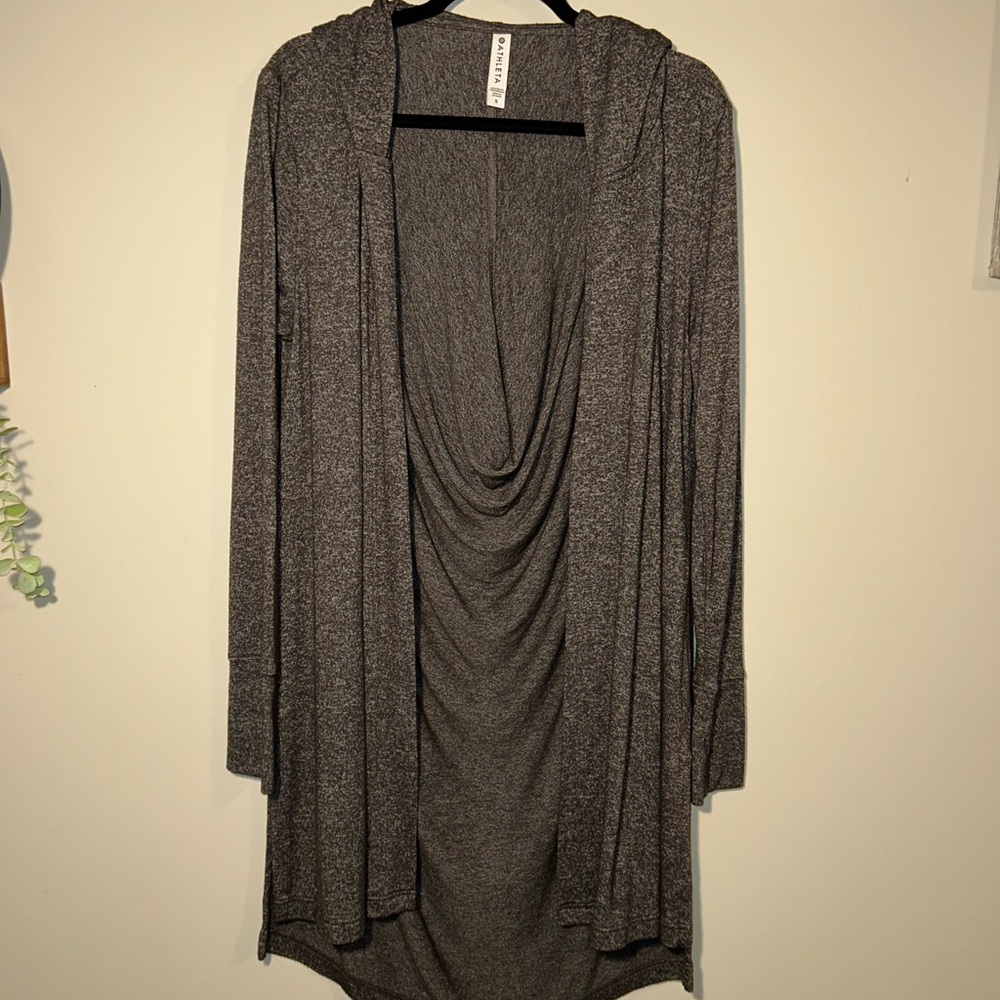 Athleta Gray Open Front Cardigan Small